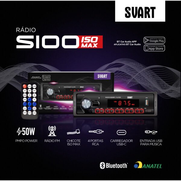 Rádio S100 ISO Max SVART