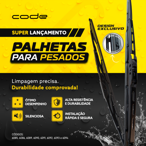 Palheta Automotiva Linha Pesada CODE