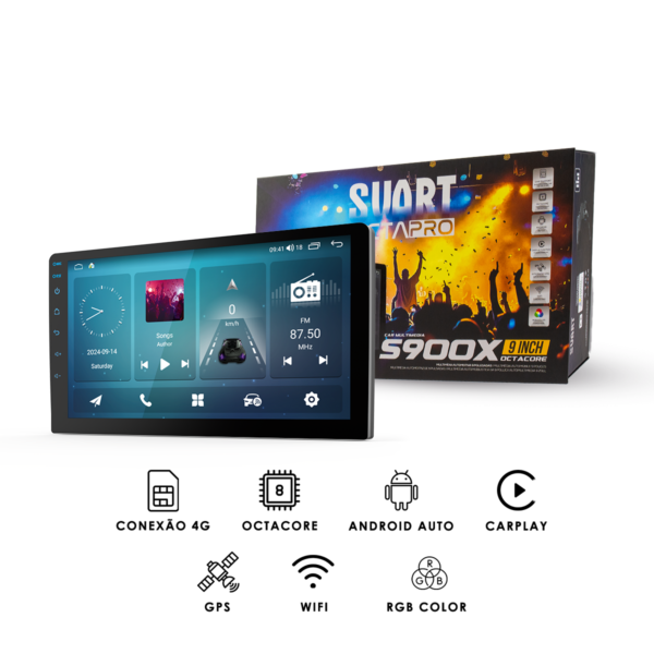 Multimídia S900X OctaCore-Pro QLED SVART